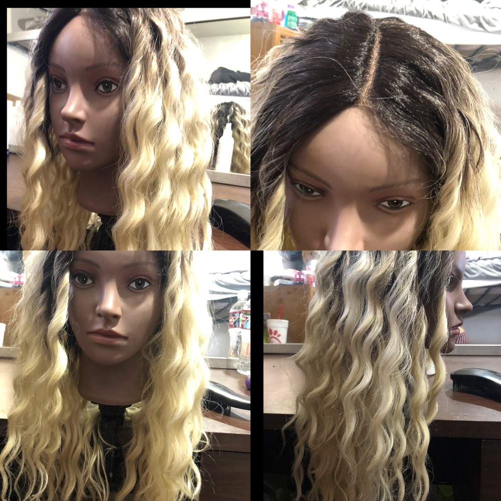 Blonde ombré wavy wig